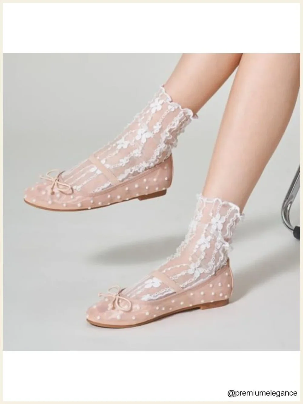 Mary Jane Flats with Bowknot and Pearl Embellishments